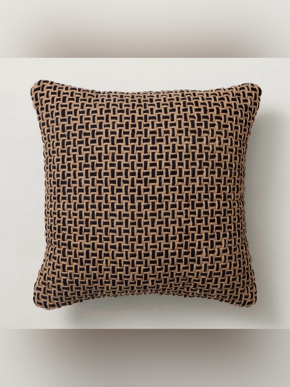 West Elm Woven Two-Tone Pillows 20”x20” black & tan pillows set of 4 NWT